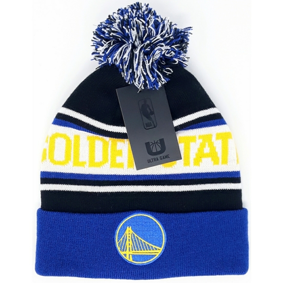 ULTRA GAME NBA Golden State Warriors Pom Pom Beanie - Picture 1 of 3